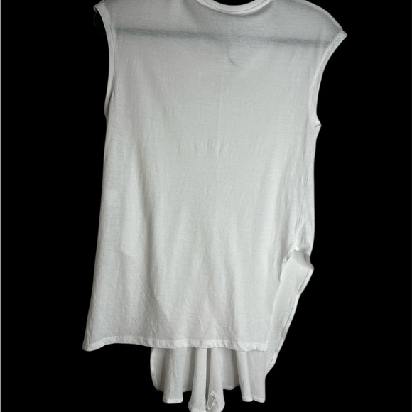 Zara White Asymmetrical Sleeveless Muscle Tee - Picture 2 of 6